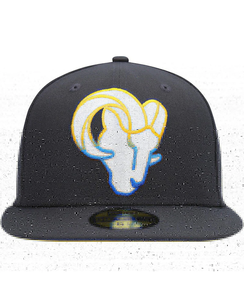 Men's New Era Graphite Los Angeles Rams Color Dim 59FIFTY Fitted Hat