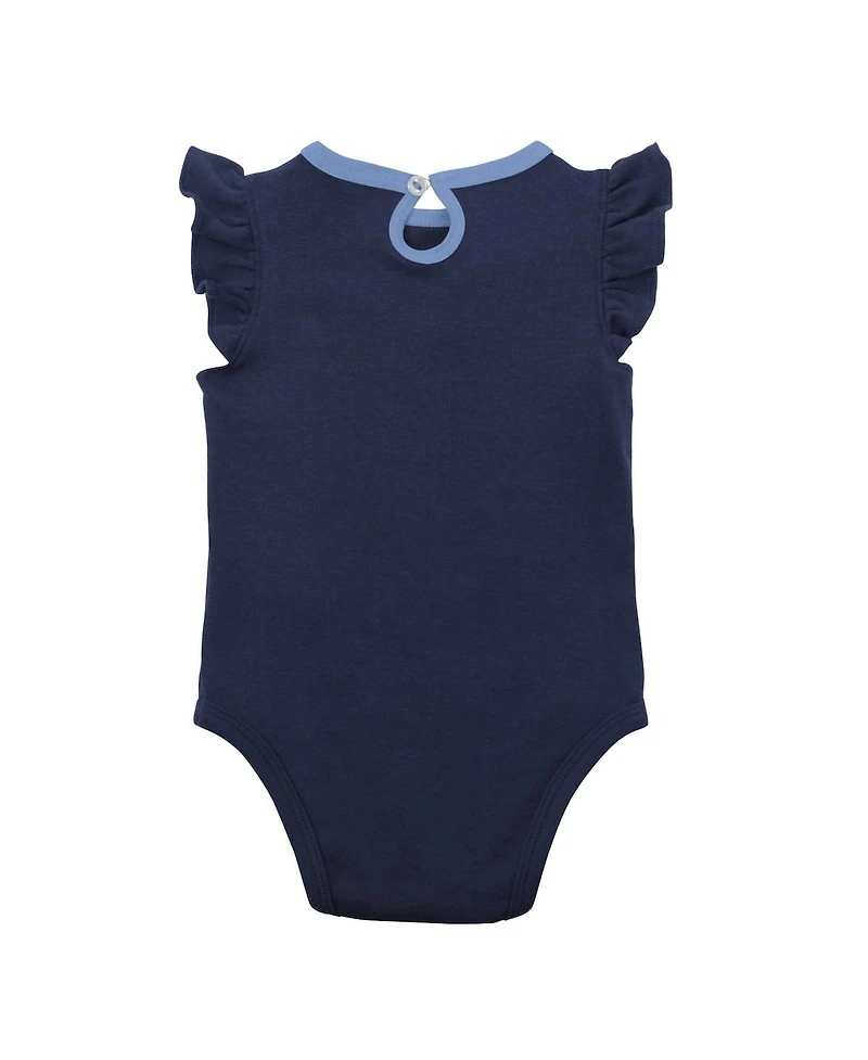 Newborn and Infant Boys Girls Navy, Heather Gray Tampa Bay Rays Little Fan Two-Pack Bodysuit Set
