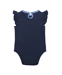 Newborn and Infant Boys Girls Navy, Heather Gray Tampa Bay Rays Little Fan Two-Pack Bodysuit Set