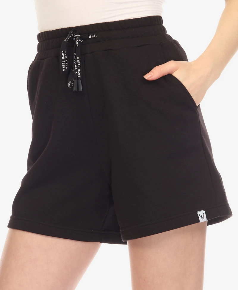 White Mark Women's Super Soft Drawstring Waistband Sweat Shorts