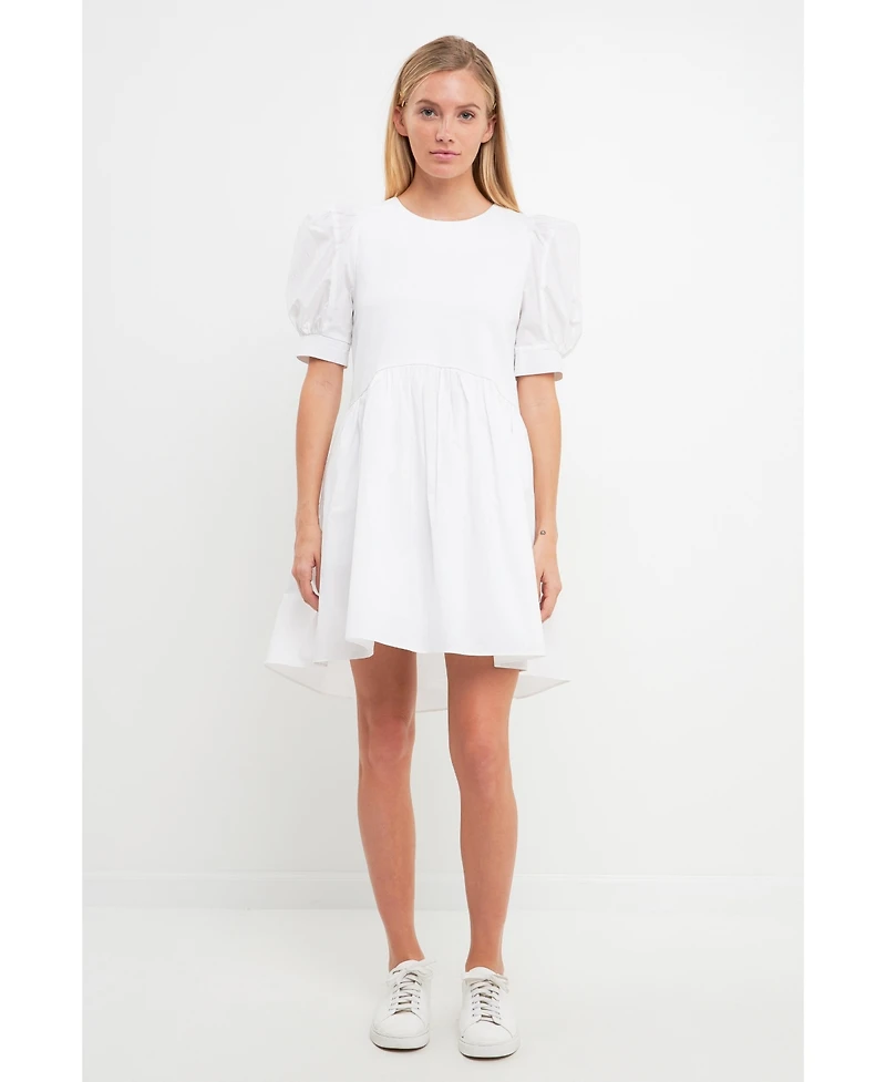 English Factory Women's High Low Knit Combo Dress