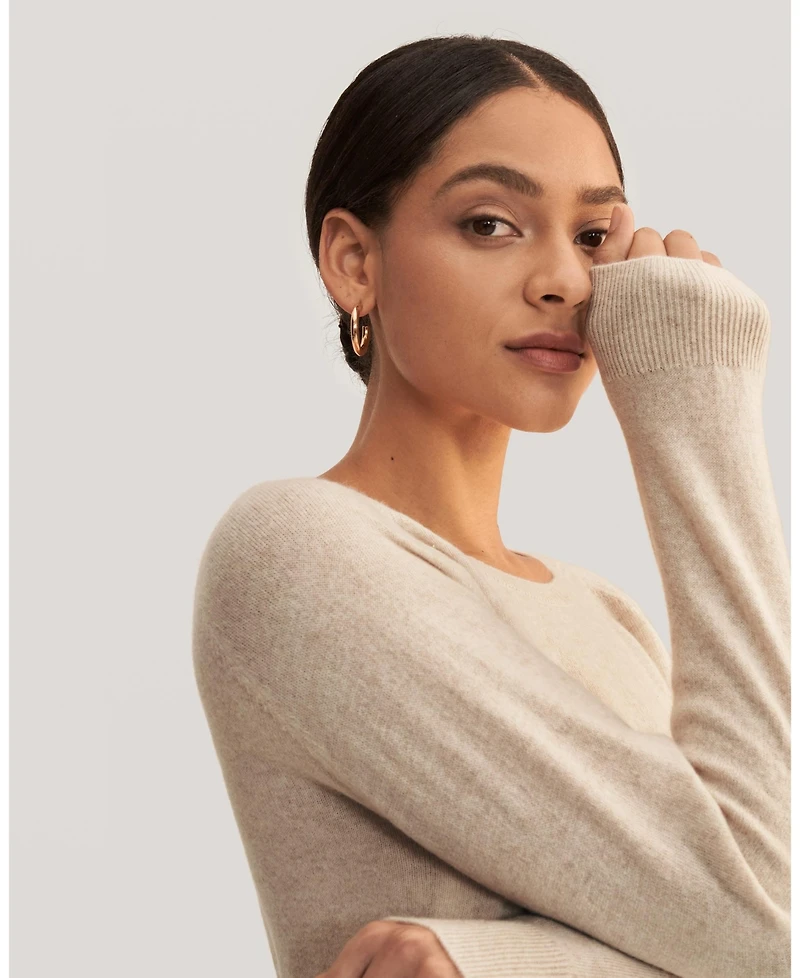 Lilysilk Women's Cashmere Casual Scoop Neck Soft Sweater