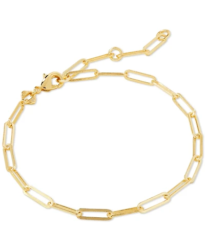 Kendra Scott Rhodium-Plated Paperclip Chain Link Bracelet