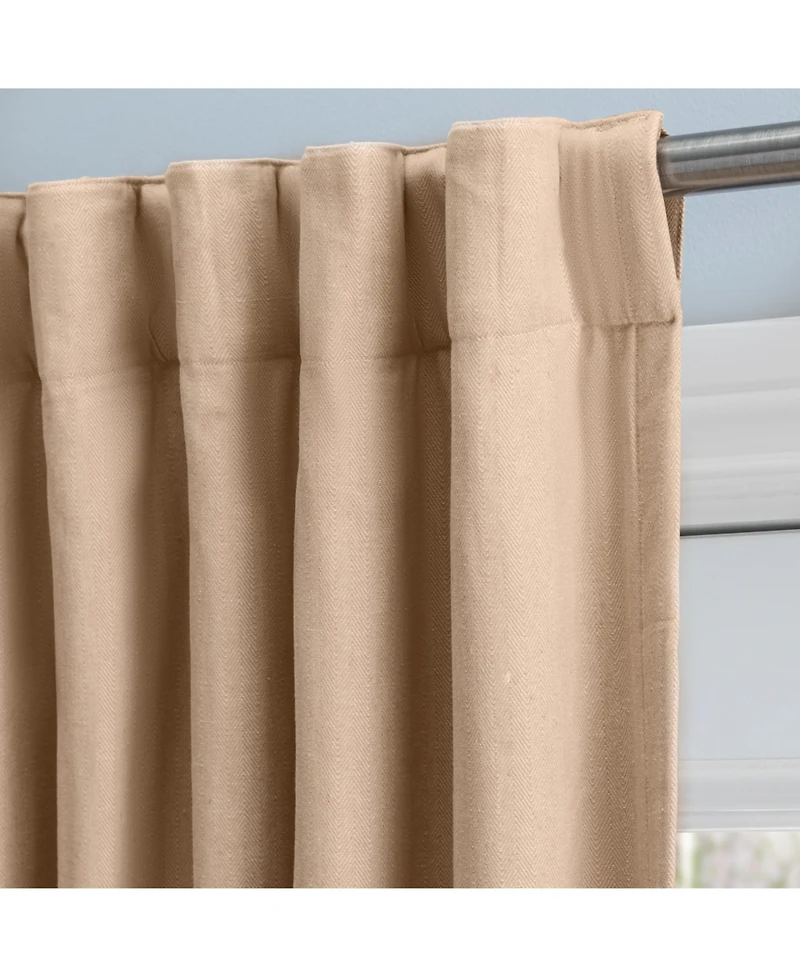 Ricardo Chevron 80C/20P Sustainable Unlined Rod Pocket w/Back Tabs Curtain Panel 48"W x 54"L
