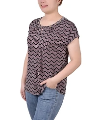Ny Collection Women's Extended Sleeve Top with Grommets