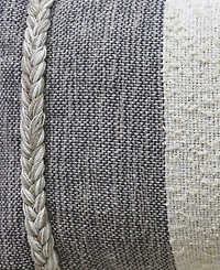 Vibhsa Linden Street Handloom Woven Wooden Textured Decorative Pillow, 14'' x 20''