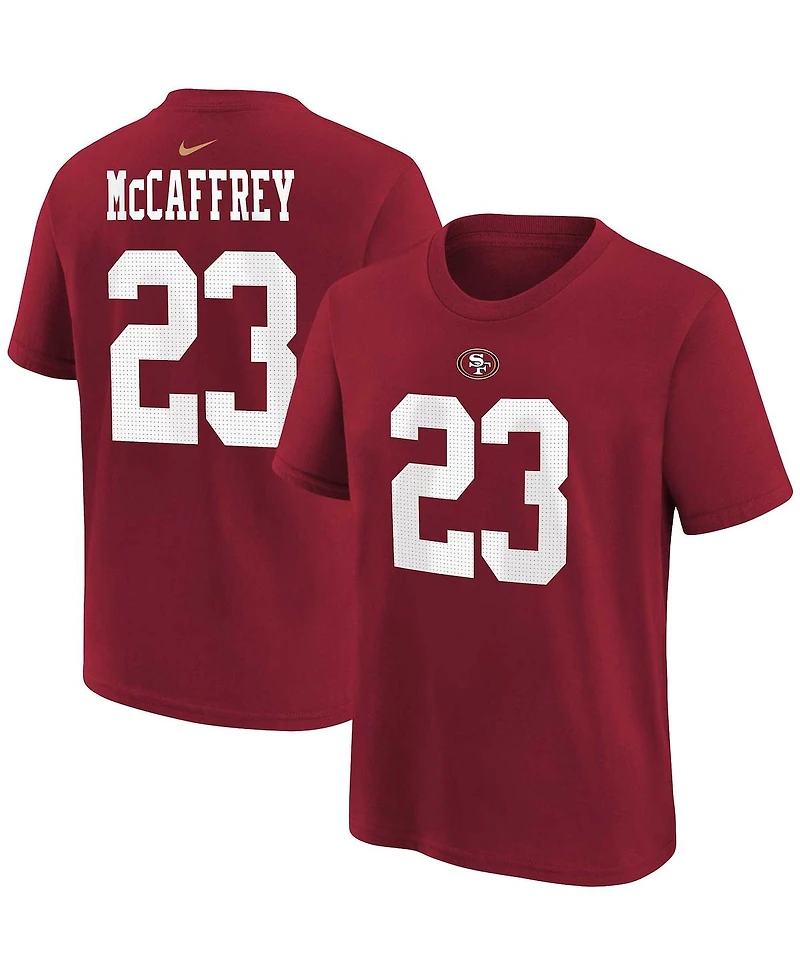 Little Boys and Girls Nike Christian McCaffrey Scarlet San Francisco 49ers Player Name Number T-shirt