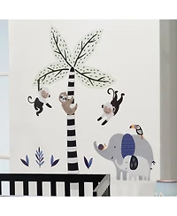 Lambs & Ivy Jungle Party Monkey/Elephant/Tree Nursery Wall Decals/Stickers