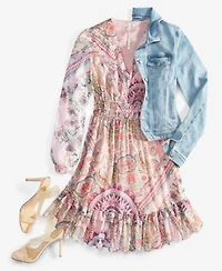 Guess Womens Denim Trucker Jacket Brigida Fit Flare Dress