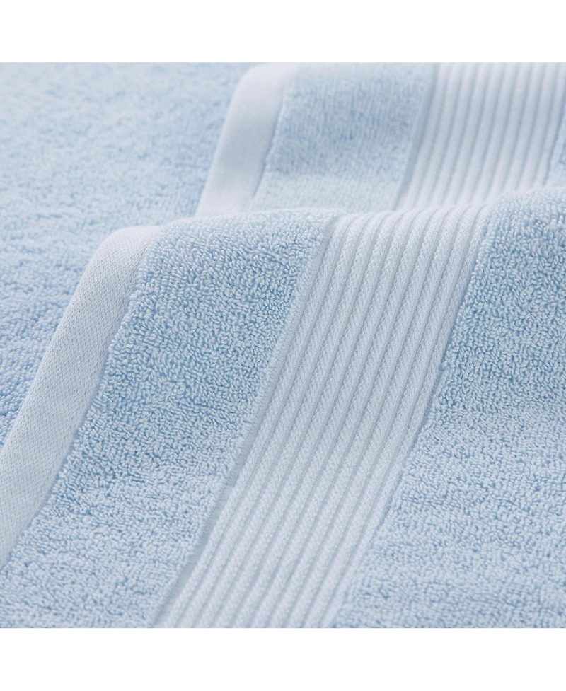 Host and Home Washcloths (12 Pack), Solid Color Options, 13x13 in, Double Stitched Edges, 600 Gsm, Soft Ringspun Cotton, Stylish Striped Dobby Border