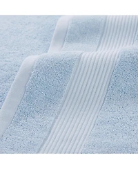 Host and Home Washcloths (12 Pack), Solid Color Options, 13x13 in, Double Stitched Edges, 600 Gsm, Soft Ringspun Cotton, Stylish Striped Dobby Border