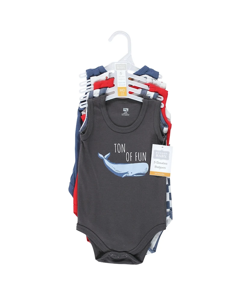 Hudson Baby Boys Cotton Tank-Style Bodysuits