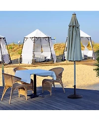 Costway 17.5'' Umbrella Base Stand Market Patio Standing Outdoor Living Heavy Duty (Round)