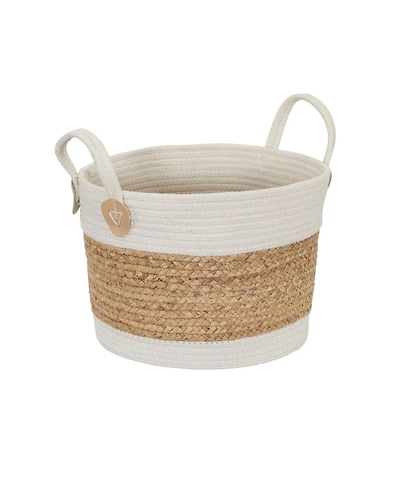 Household Essentials Corn and Hyacinth Wicker Basket, Two-Toned