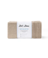Arkwright Home Host and Hand Towels (6 Pack), Solid Color Options, 16x28 in, Double Stitched Edges, 600 Gsm, Soft Ringspun Cotton, Stylish Stripe