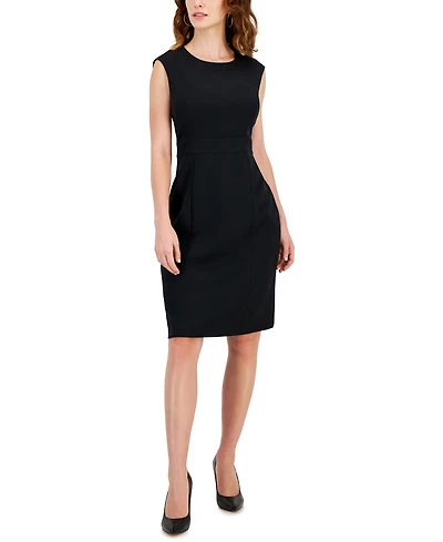 Kasper Women's Sleeveless Seamed Waist Sheath Dress