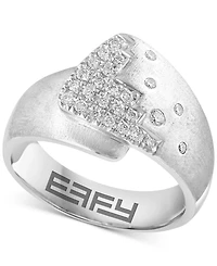Effy Diamond Staircase Cluster Statement Ring (1/5 ct. t.w.) in Sterling Silver