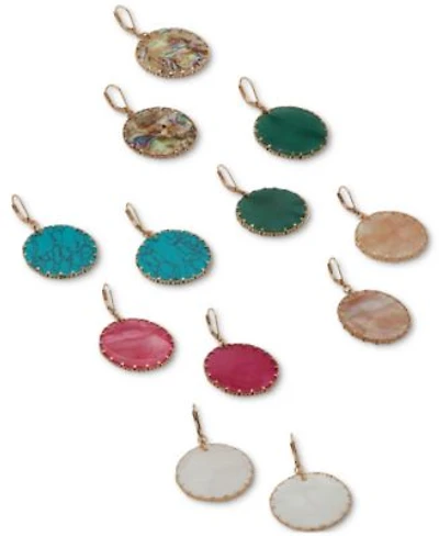 Lonna Lilly Gold Tone Assorted Disc Drop Earrings Collection