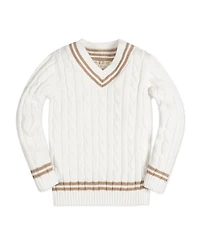 Hope & Henry Baby Boys Organic Long Sleeve V-Neck Cricket Sweater