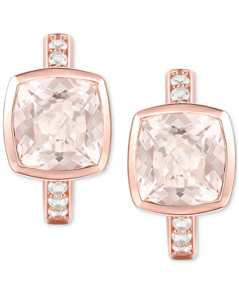 2-Pc. Set Garnet: (4-1/6 ct. t.w.) & Lab-Grown White Sapphire (1/20 ct. t.w.) Pendant Necklace & Matching Small Hoop Earrings in Gold-Plated Sterling
