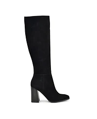 Nine West Women's Temas Square Toe Block Heel Dress Boots