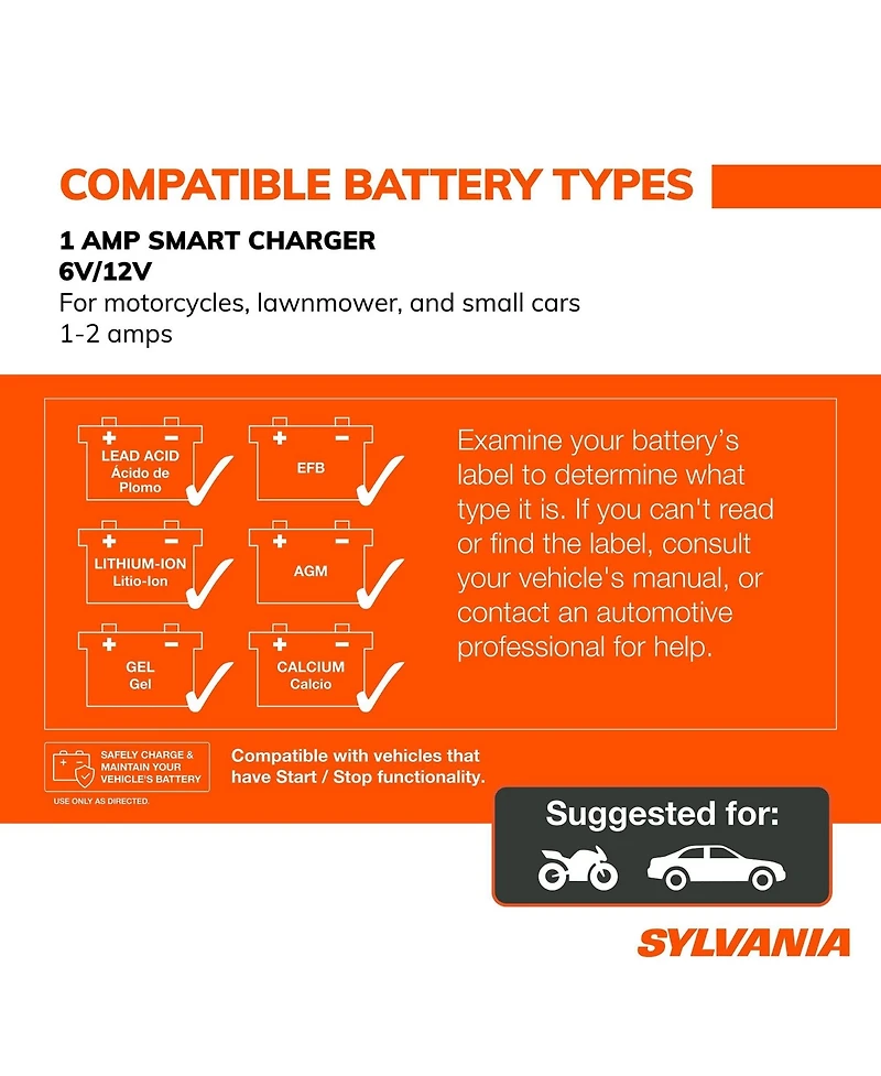 Sylvania Smart Charger - 8 Amp