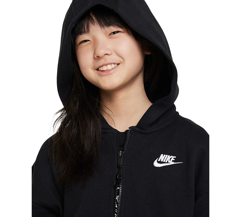 Nike Sportswear Girls' Club Fleece Oversized Full-Zip Hoodie