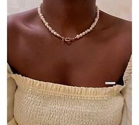 18K Gold Plated Freshwater Pearls -Jackie Essential Pearl Necklace S16" For Women
