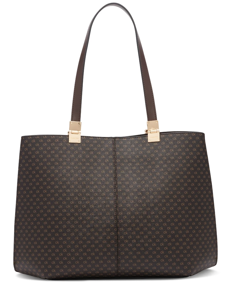 Calvin Klein Granite Signature Triple Compartment Tote with Magnetic Snap