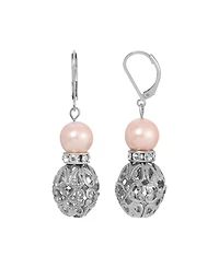 2028 Crystal Acrylic Filigree Bead Drop Earrings