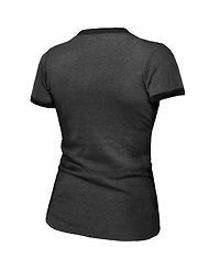 Women's Majestic Threads Black Vegas Golden Knights 2023 Stanley Cup Champions Ringer Tri-Blend T-shirt