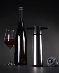 Vacu Vin Stainless Steel Wine Saver Pump with 2 Stoppers