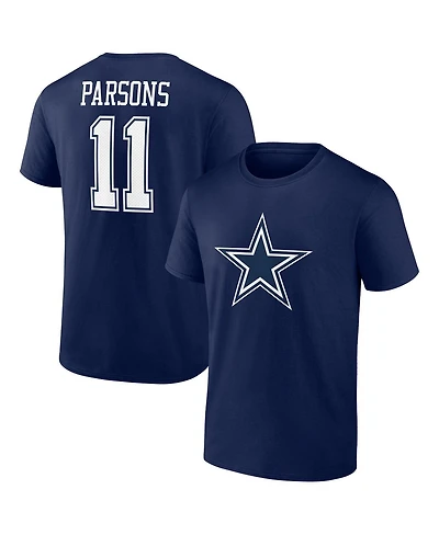Men's Fanatics Micah Parsons Navy Dallas Cowboys Player Icon Name and Number T-shirt