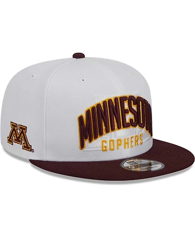 Men's New Era White, Maroon Minnesota Golden Gophers Two-Tone Layer 9FIFTY Snapback Hat