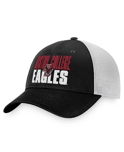 Men's Top of the World Black, White Boston College Eagles Stockpile Trucker Snapback Hat