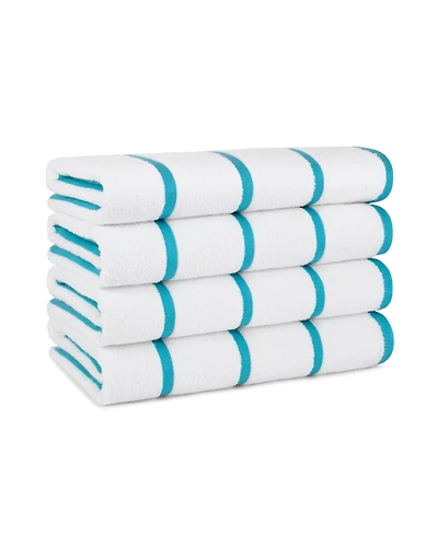 Arkwright Home Las Rayas Beach Towels (4 Pack), 30x60 in., Striped Color Options, 100% Soft Cotton