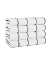 Arkwright Home Las Rayas Beach Towels (4 Pack), 30x60 in., Striped Color Options, 100% Soft Cotton