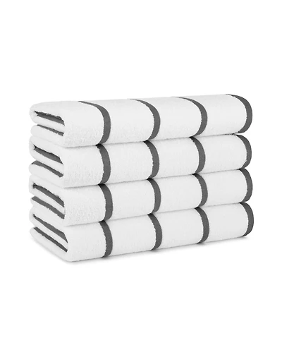 Arkwright Home Las Rayas Beach Towels (4 Pack), 30x60 in., Striped Color Options, 100% Soft Cotton