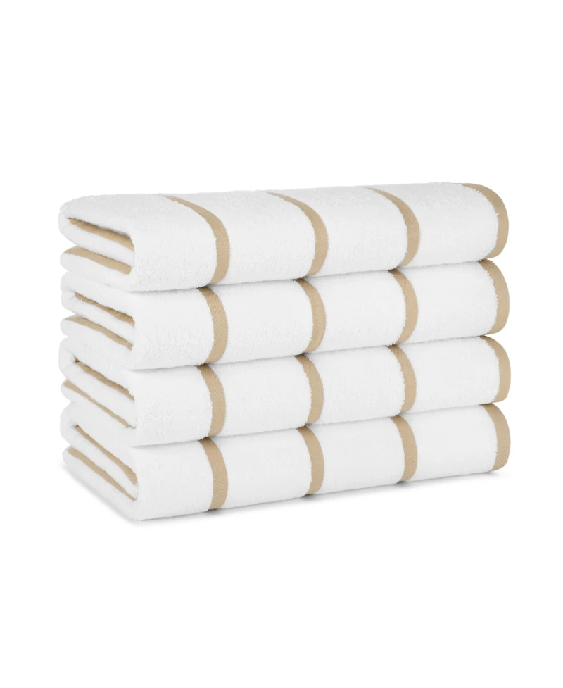 Arkwright Home Las Rayas Beach Towels (4 Pack), 30x60 in., Striped Color Options, 100% Soft Cotton