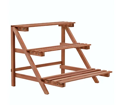 3-Tier Plant Stand Cedar Wood 18.9"x17.7"x15.7"