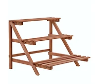 3-Tier Plant Stand Cedar Wood 18.9"x17.7"x15.7"