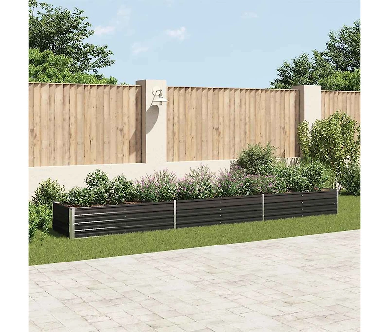 Garden Raised Bed Galvanized Steel 189"x31.5"x17.7" Anthracite