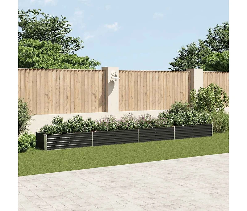 Garden Raised Bed Galvanized Steel 236.2"x31.5"x17.7" Anthracite