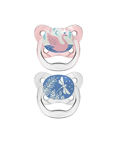 Dr. Browns PreVent Orthodontic Baby Pacifier, 0-6m, 2-Pack, Glow in the Dark, Pink
