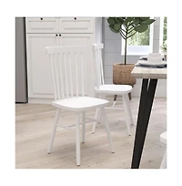 Torrin Set Of Two Premium Solid Wood Spindle Back Dining Chairs With Saddle Seats And Floor Protectant Felt Pads