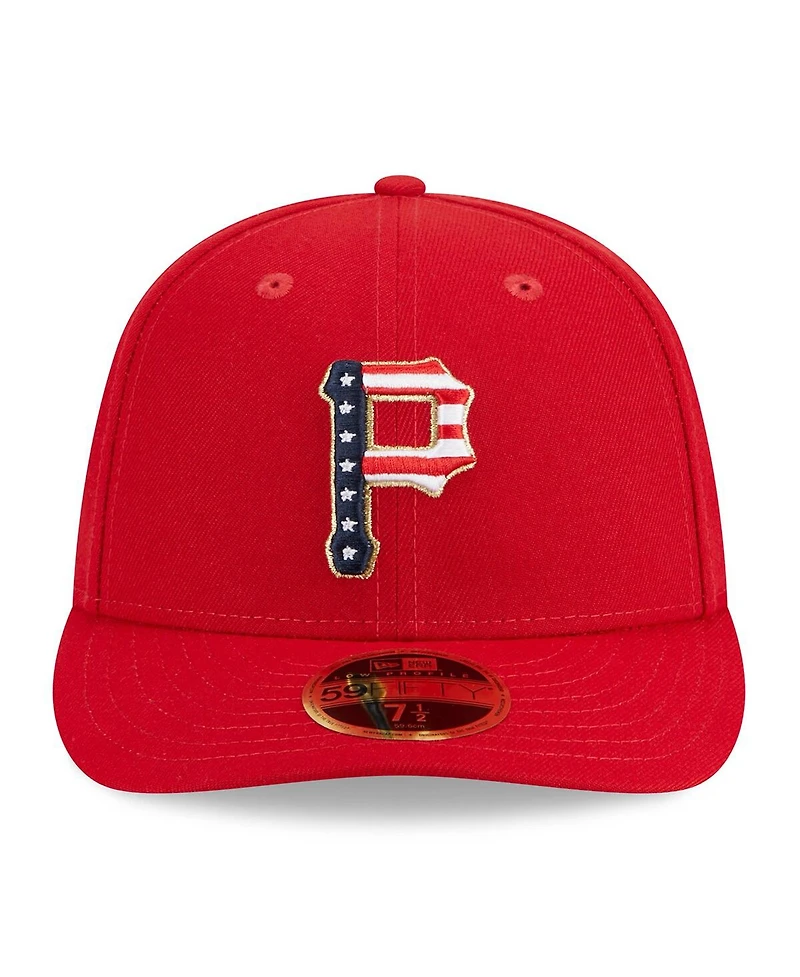 Men's New Era Red Pittsburgh Pirates 2023 Fourth of July Low Profile 59FIFTY Fitted Hat