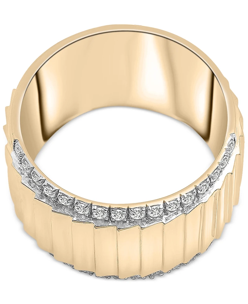 Audrey by Aurate Diamond Wide Textured Statement Ring (1/3 ct. t.w.) in Gold Vermeil, Created for Macy's