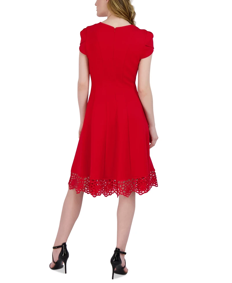 Donna Ricco Women's Round-Neck Sleeveless Fit & Flare Dress