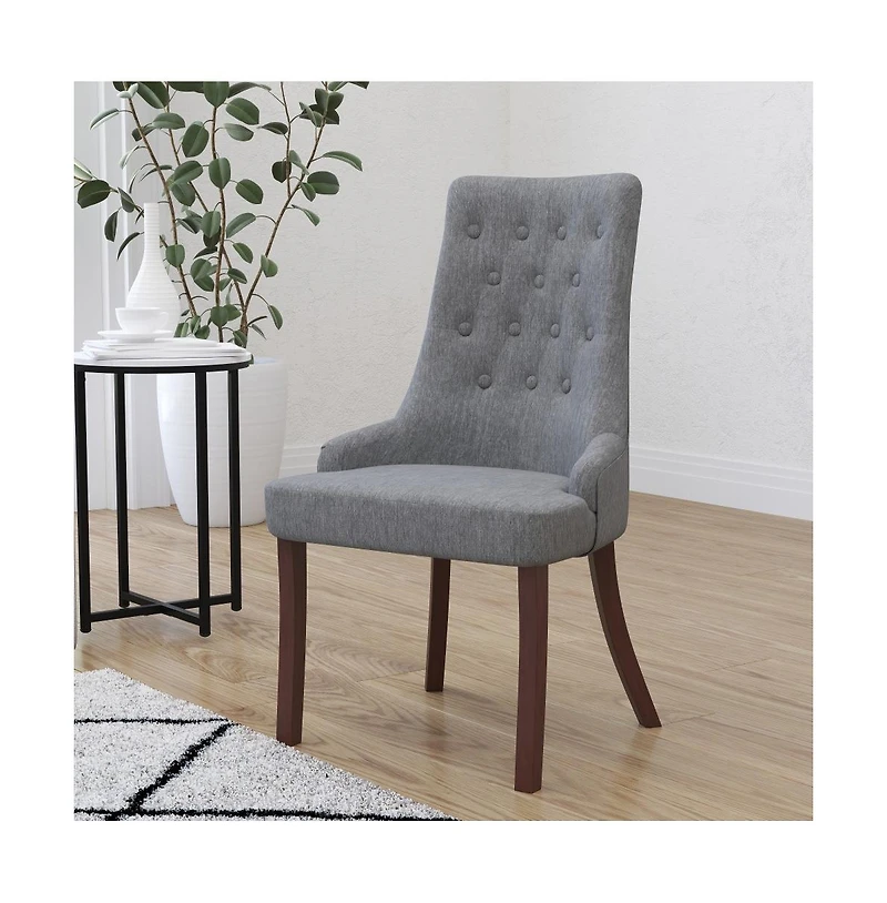 Merrick Lane Lillian Upholstered Tufted Side Accent Chair With Curved Rear Legs