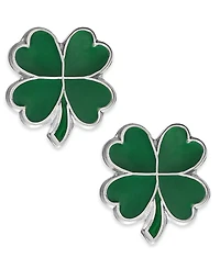 Children's Four-Leaf Clover Stud Earrings in Sterling Silver